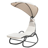SilverCrate+™ Patio Chaise Lounge Rocking Chair (330lbs cap.)