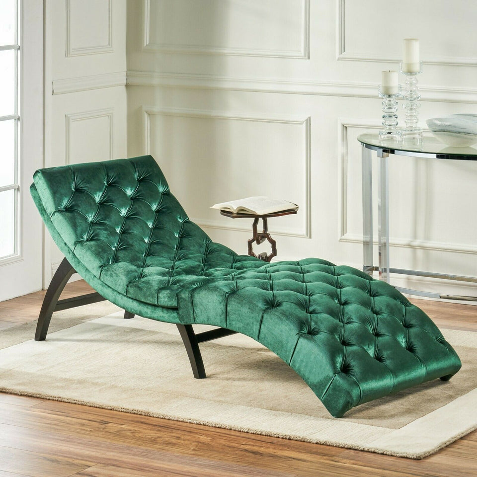 SilverCrate+™ Garret Tufted Velvet Chaise Lounge Sofa
