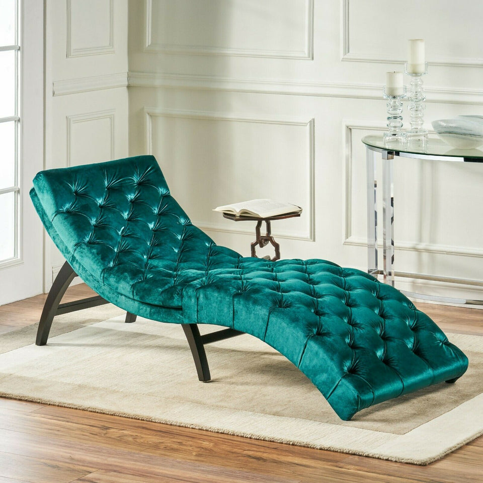 SilverCrate+™ Garret Tufted Velvet Chaise Lounge Sofa