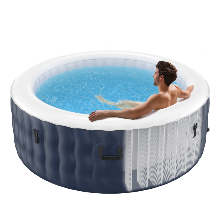 SilverCrate+™ 3-4 Person Inflatable Hot Tub Spa w/ 108 Massage Bubble Jets