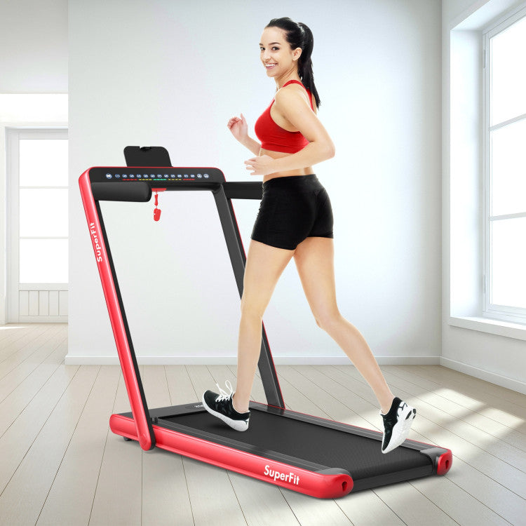 SilverCrate+™ 2.25 HP 2-in-1 Folding Walking Pad Treadmill w/ Dual Display & App Control