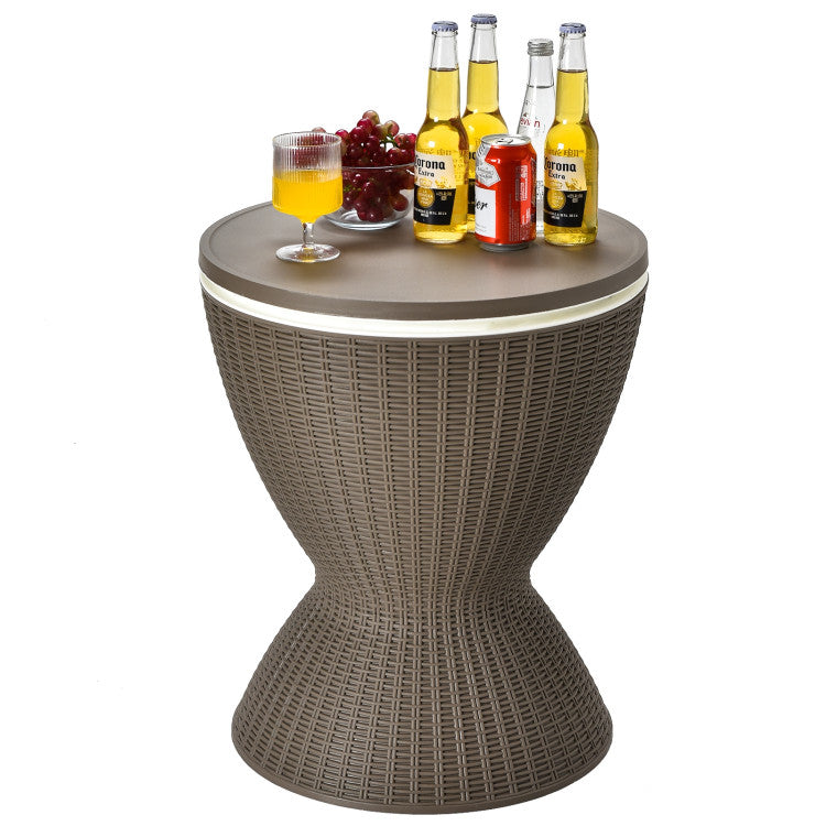 SilverCrate+™ 3 Pieces Outdoor Rattan Bar Table w/ Extendable Tabletop