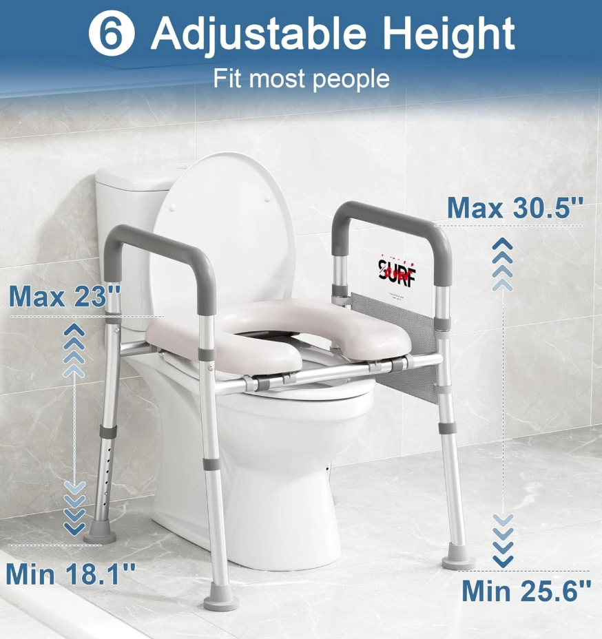 SilverCrate+™ 400lbs Capacity Raised Toilet Seat w/ Handles