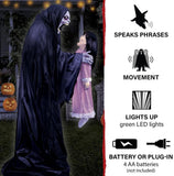 SilverCrate+™ Grim Reaper Animatronic w/ Child - (Motion Activated + Fog Machine) - 6.2"