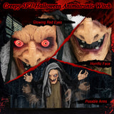SilverCrate+™ 5.2" Halloween Animatronic Standing Witch & Old Lady (with VOICE EFFECTS)