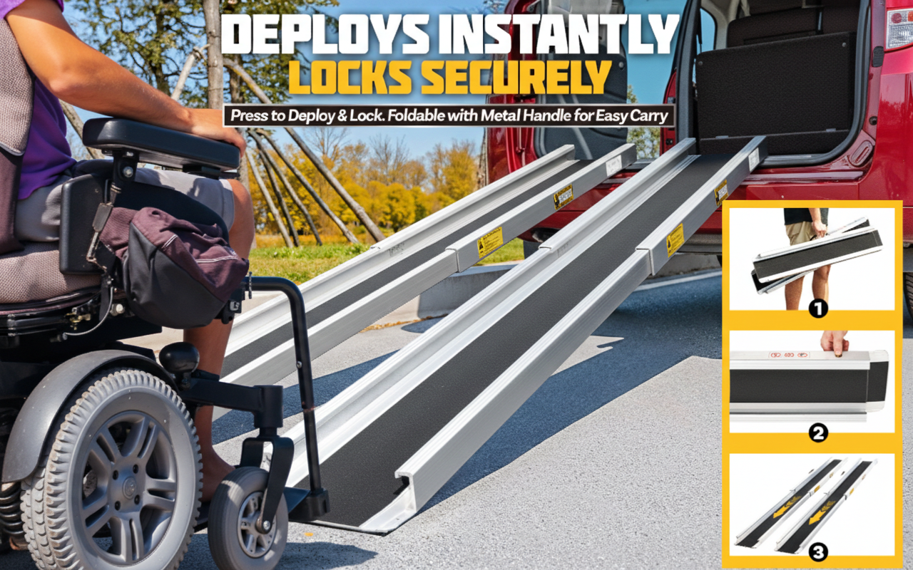 Cleated Ramps SilverCrate+™ Telescopic Wheelchair Ramps (6 FT) – SilverCrate Plus