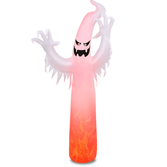 SilverCrate+™ Halloween Inflatable Ghosts w/ Built-in LED Lights & Blowers (from 6ft to 12 ft)