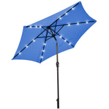 SilverCrate+™ 9" Patio Solar LED Umbrella Sun Shade w/ Crank Lift