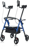 SilverCrate+™ Bariatric Stand Up Rollator Walker W/ Extra Wide Padded Seat (500lbs capacity)