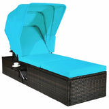 SilverCrate™ Outdoor Chaise Lounge Chair with Folding Canopy