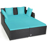 SilverCrate™Outdoor Patio Rattan Daybed Pillow Cushioned Sofa Furniture