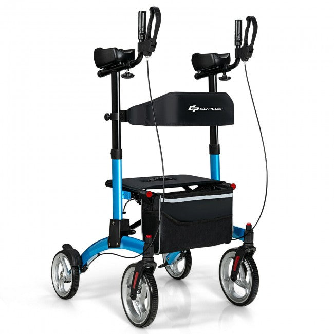 SilverCrate+™ Upright Rollator Walker w/ Large Seat (300lbs capacity)