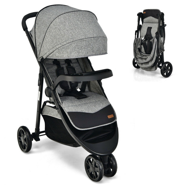 SilverCrate+™ Baby Stroller with Adjustable Canopy for Newborn