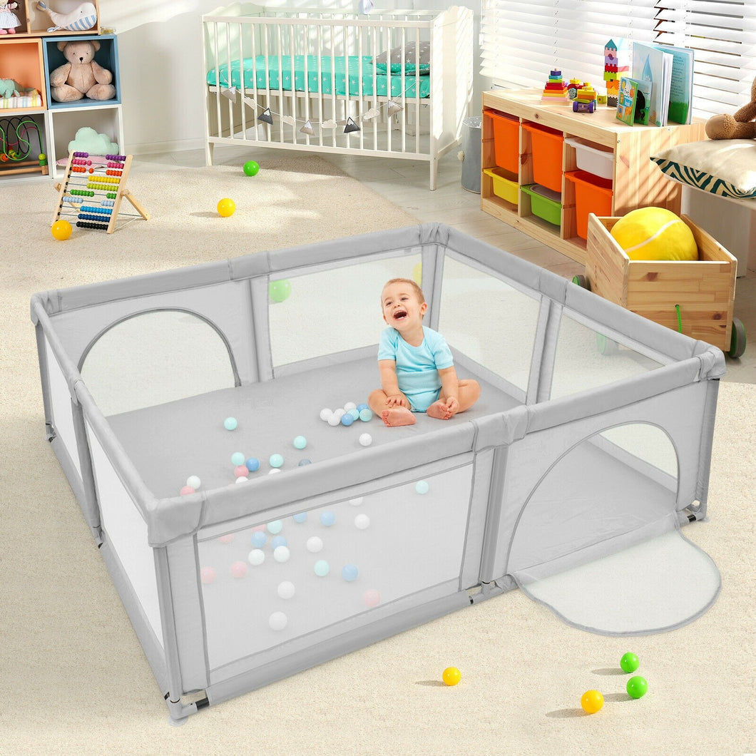 SilverCrate™ Extra Large Baby Playpen (81”x 73”x 27”)