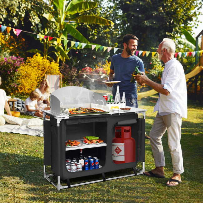 SilverCrate+™ Portable Camping Kitchen & Sink Table