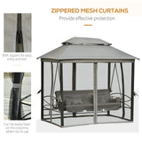 SilverCrate+™ 3-in-1 Folding Patio Swing Gazebo w/ Vented Top, Pillows & Anti-mosquito Mesh