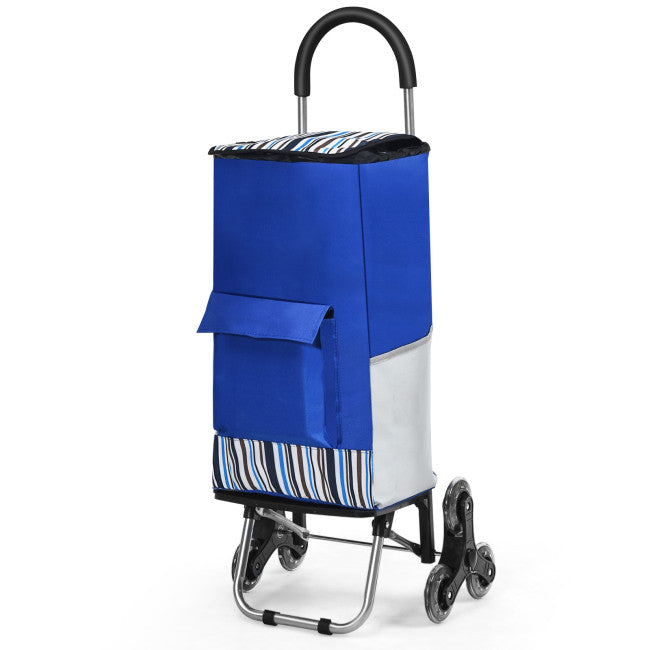 SilverCrate+™ Heavy Duty Foldable Stair Climber Cart w/ Bungee Cord & Detachable Bag