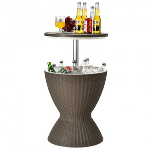 SilverCrate+™ 3-in-1 8 Gallon Cooler Bar Table w/ Adjustable Ice Bucket