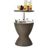 SilverCrate+™ 3-in-1 8 Gallon Cooler Bar Table w/ Adjustable Ice Bucket