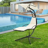 SilverCrate+™ Hanging Chaise Lounge Swing Chair w/ Cushion & Steel Frame (330lbs cap.)