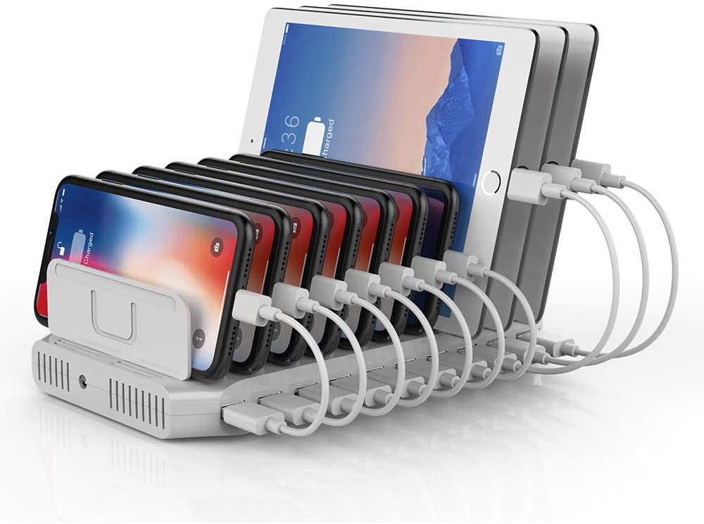 SilverCrate+™ Multi Charging Station (10-Port USB Charger for Multiple ...