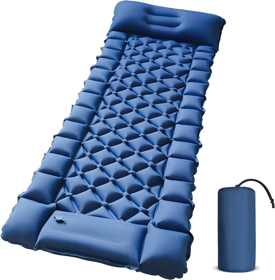 SilverCrate+™ Ultralight Inflatable Sleeping Mat w/ Built-in Foot Pump