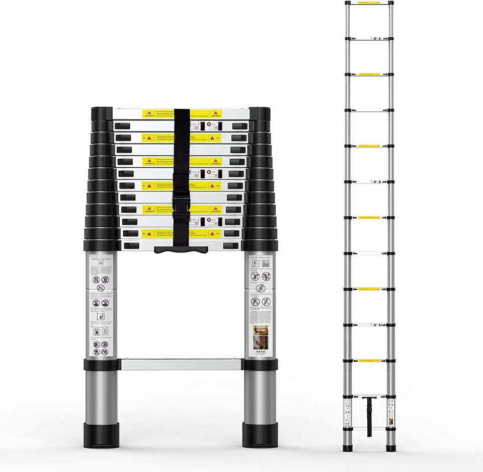SilverCrate™ Telescoping Extension Ladder (12.5FT)