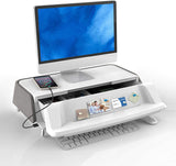 SilverCrate+™ Stand Riser Workstation w/ Storage Drawer & USB Charging