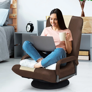 SilverCrate™ 360 Degree Swivel Gaming Floor Chair w/Armrests