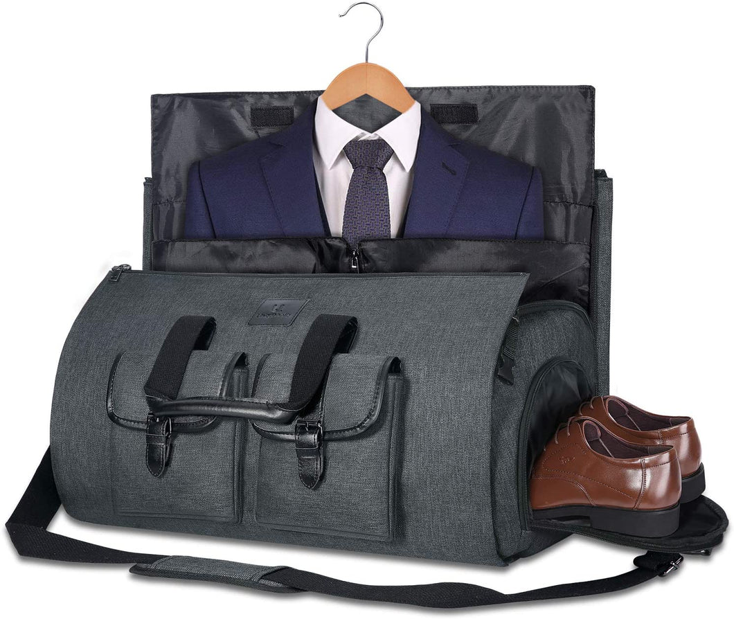 SilverCrate™ 32-in-1 Travel Garment Duffel Bag w/ Shoe Pouch & Suit Protection