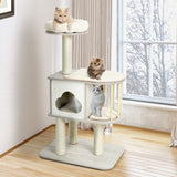 SilverCrate+™ 46 Inch Wooden Cat Activity Tree with Platform & Cushions