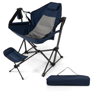 SilverCrate+™ Hammock Camping Chair w/ Footrest & Carrying Bag (330lbs capacity)