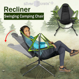 SilverCrate+™ Swinging Recliner Camping Chair (450lbs maximum load)