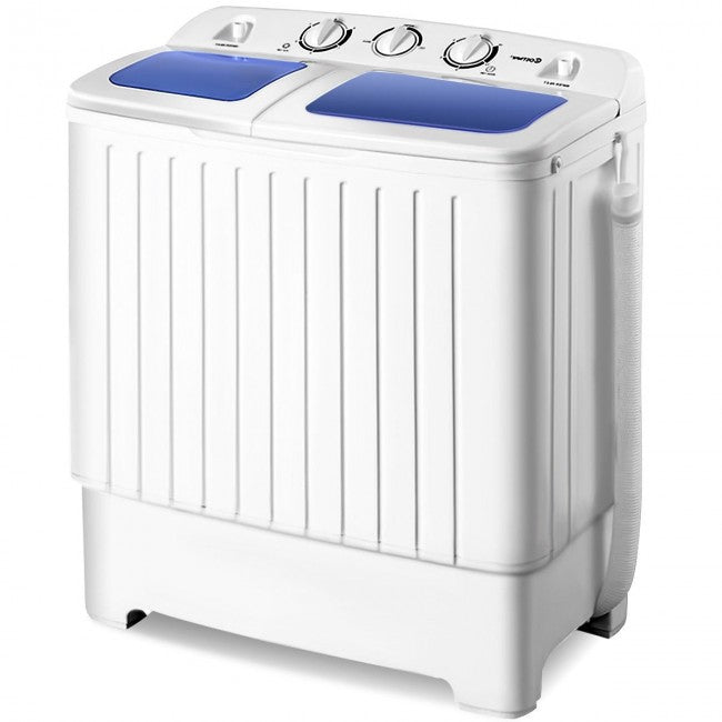 SilverCrate+™ 17.6 lbs Compact Twin Tub Spin Washing Machine Dryer