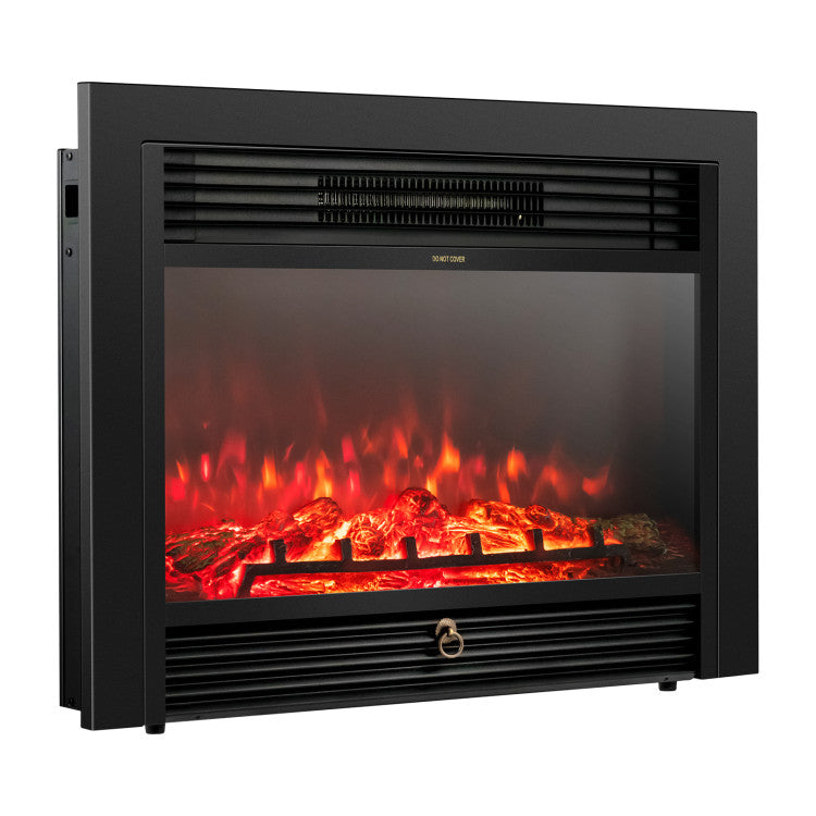 SilverCrate+™ 28.5 Inch 750W/1500W Electric Fireplace Insert w/ Adjustable Flame Color & Timer