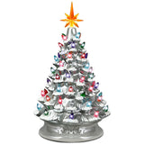 SilverCrate+™ 15 Inch Pre-Lit Hand-Painted Ceramic Christmas Tree