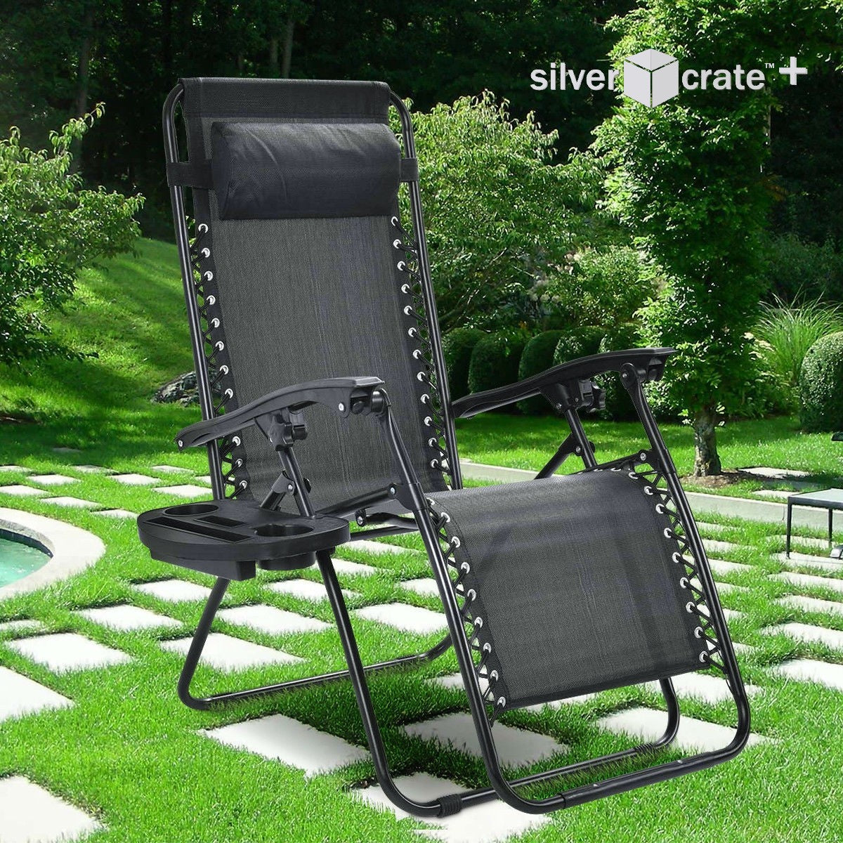 SilverCrate+™ Zero-Gravity Reclining Patio Chair (300lbs cap.)
