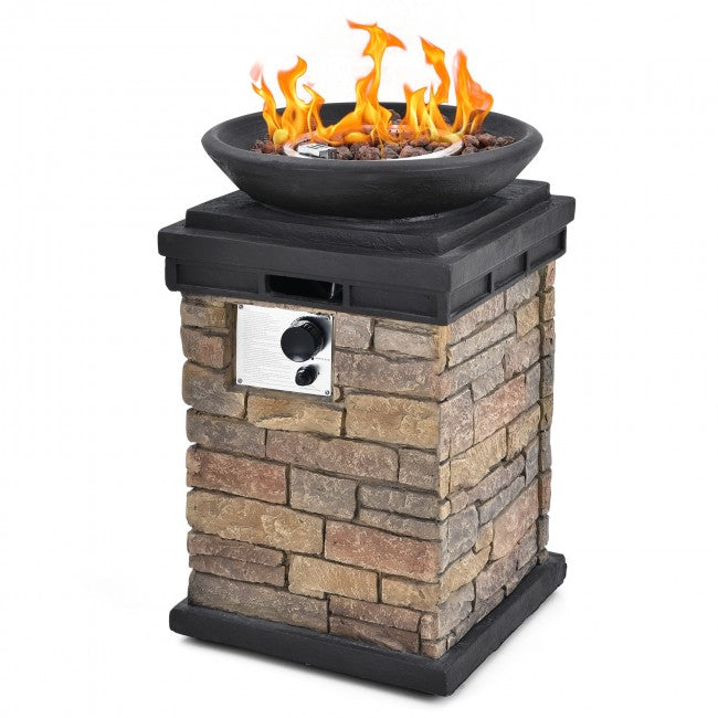 SilverCrate™  40000BTU Outdoor Propane Realistic Firepit Heater