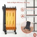 SilverCrate+™ 1500W Oil Filled Electric Space Heater w/Adjustable Thermostat (400sq ft)