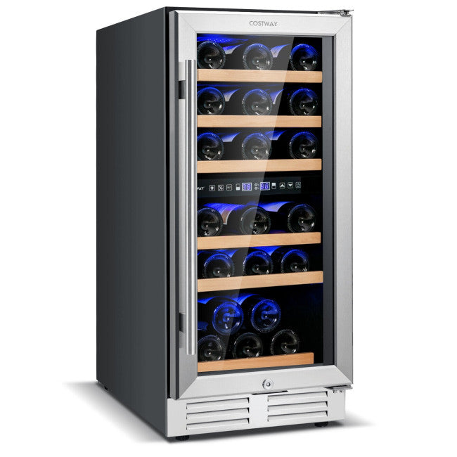 SilverCrate+™ 30-Bottle Freestanding Wine Cooler w/ Temp Memory & Dual Zones