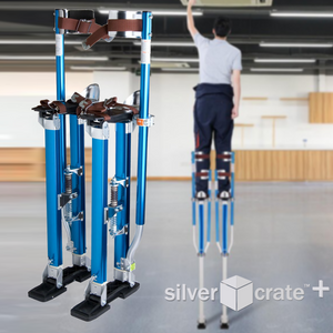 SilverCrate+™ 24-40" Aluminium Drywall Stilts (One Size - Fully Adjustable)